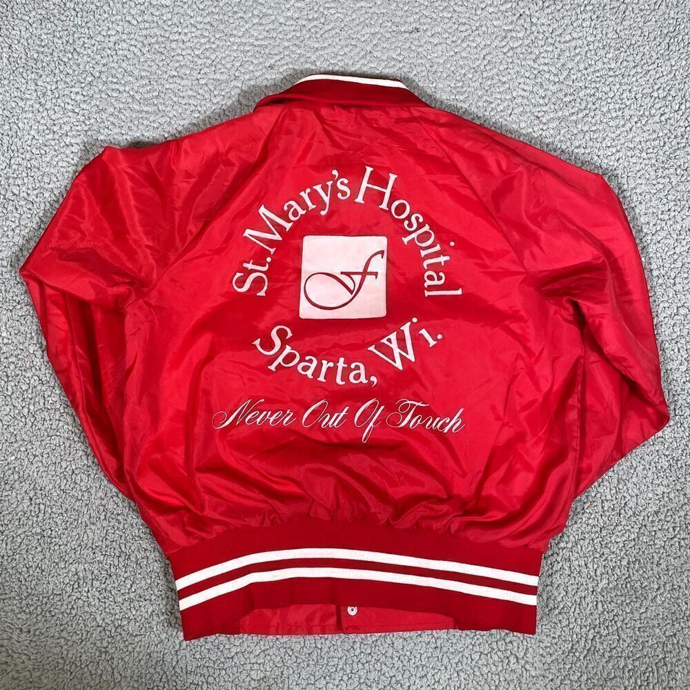 Vintage Badger Varsity Bomber Jacket Adult Windbreaker Button Up St. Mary Small